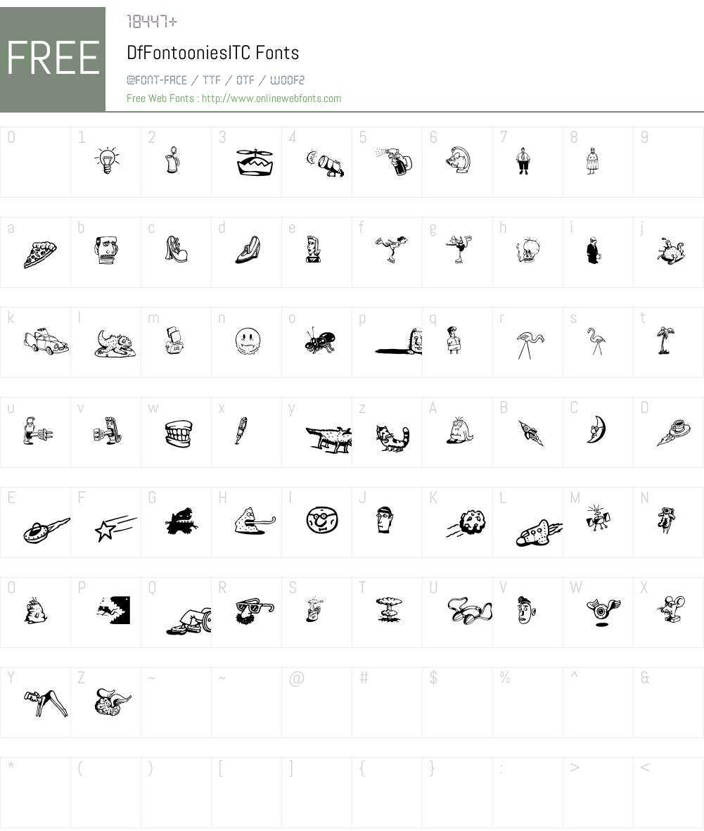 DfFontooniesITC Font Screenshots