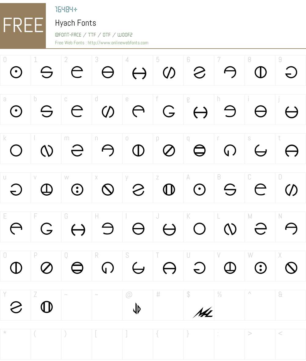 Hyach Font Screenshots