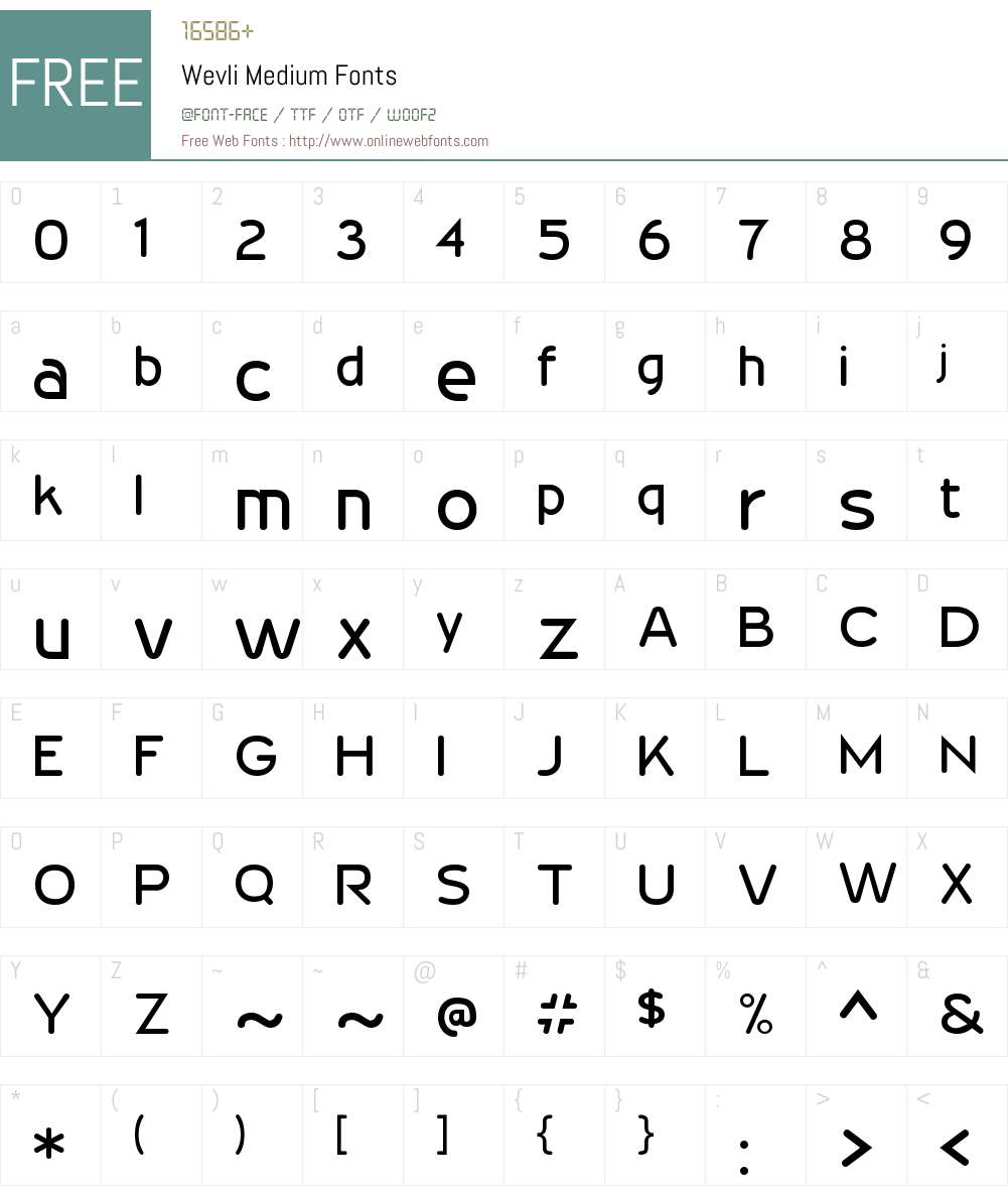 Wevli Font Screenshots