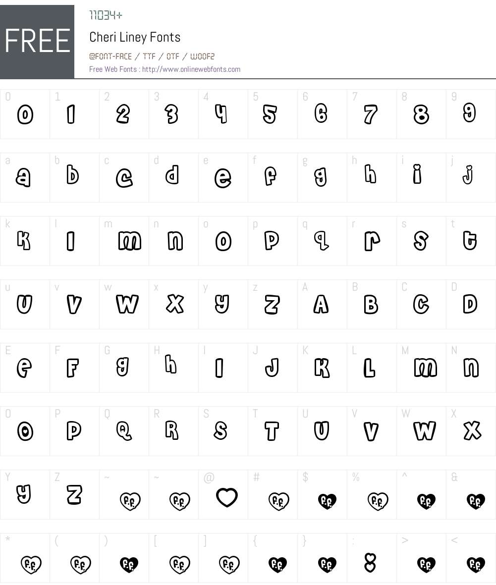 Cheri Liney Font Screenshots