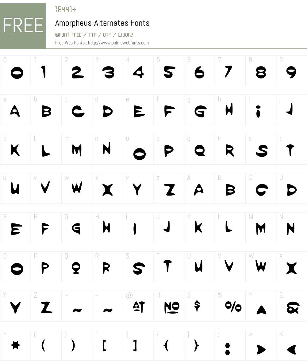 Amorpheus Font Screenshots