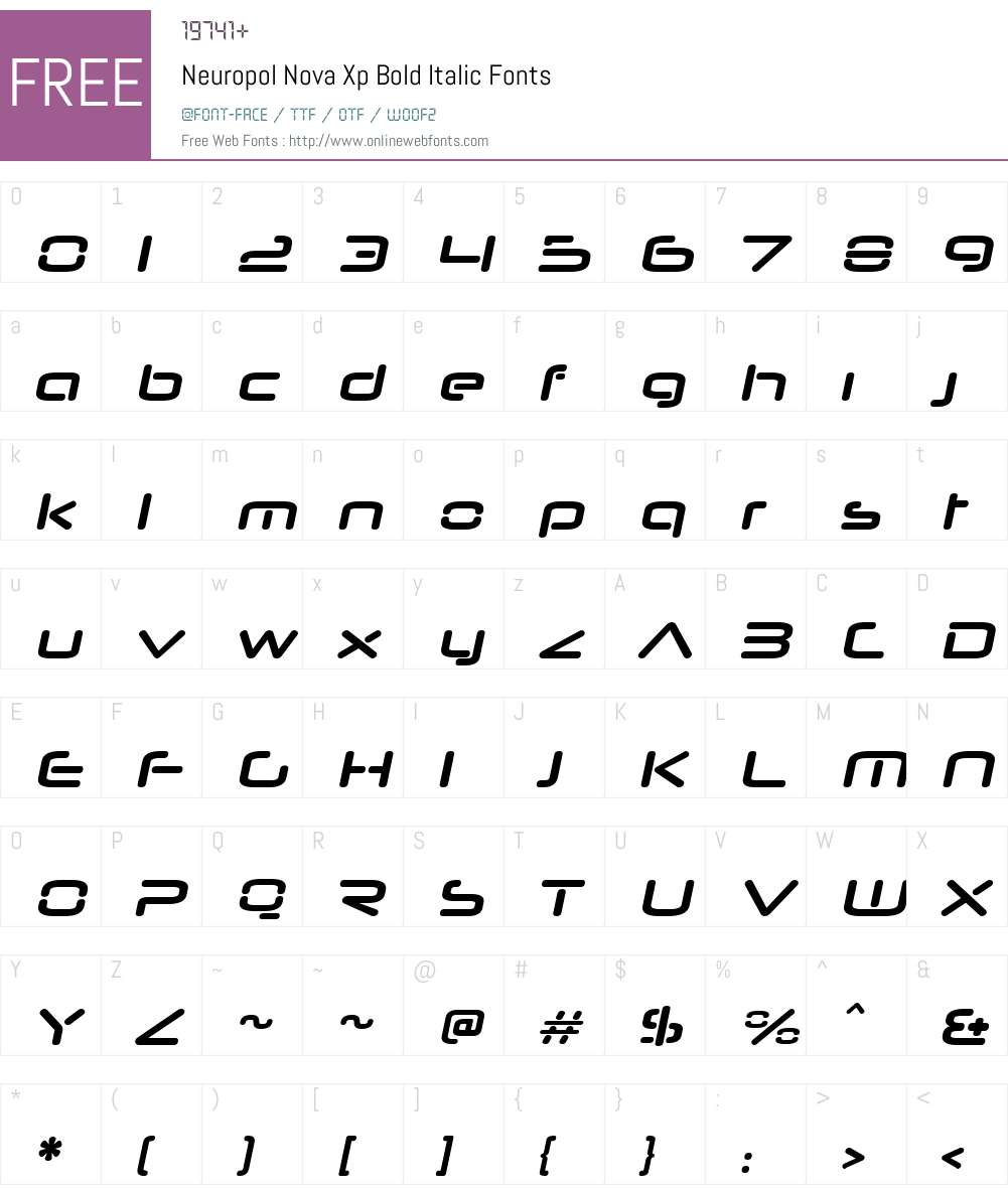 Neuropol Nova Xp Font Screenshots