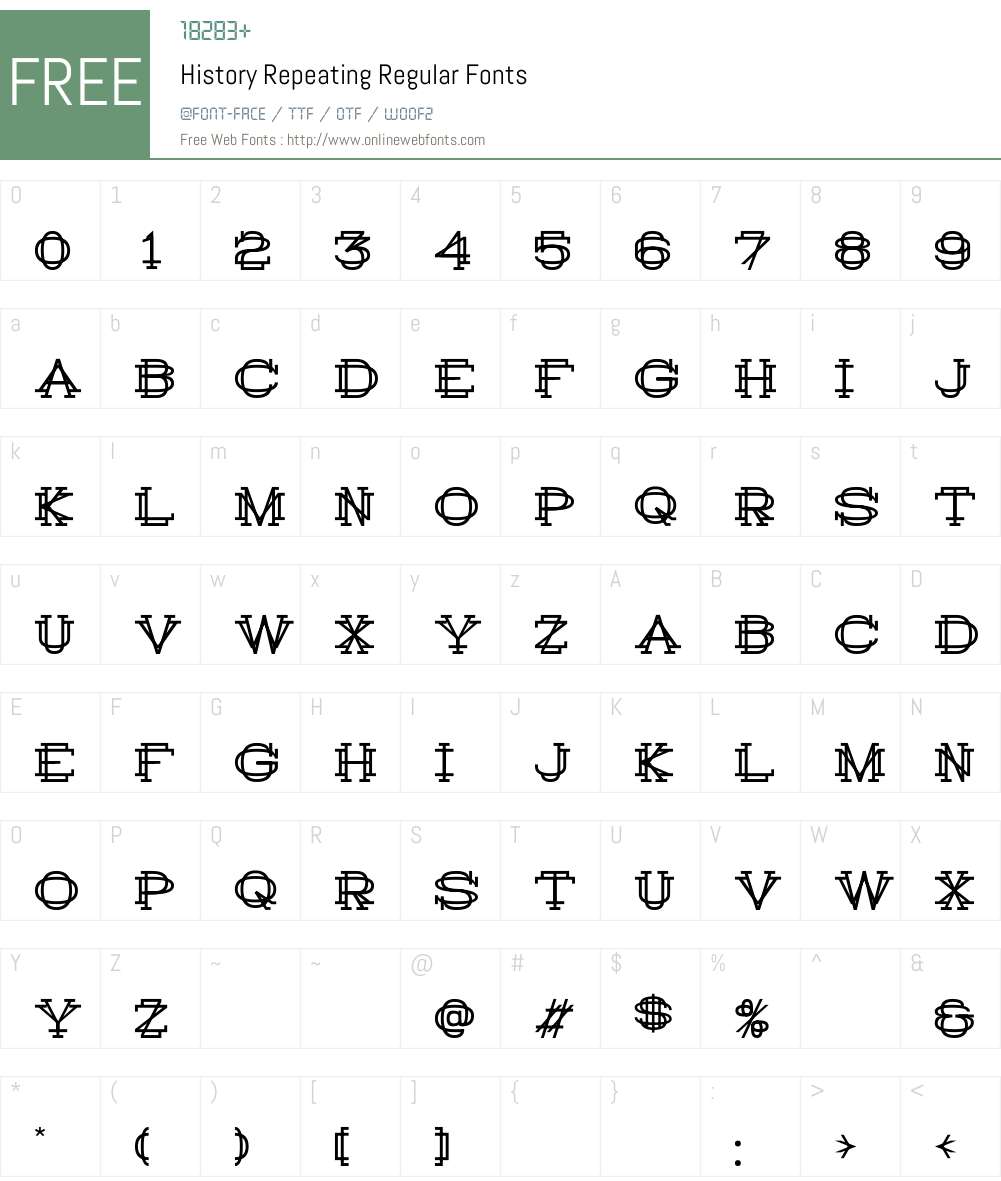 History Repeating Font Screenshots