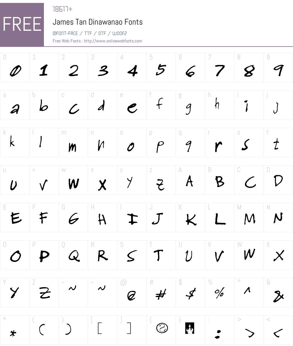 James Tan Dinawanao Font Screenshots