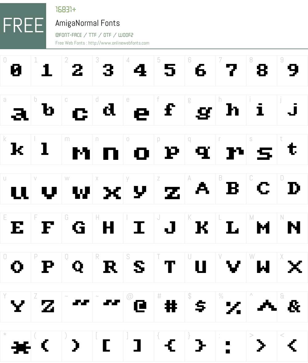 AmigaNormal Font Screenshots