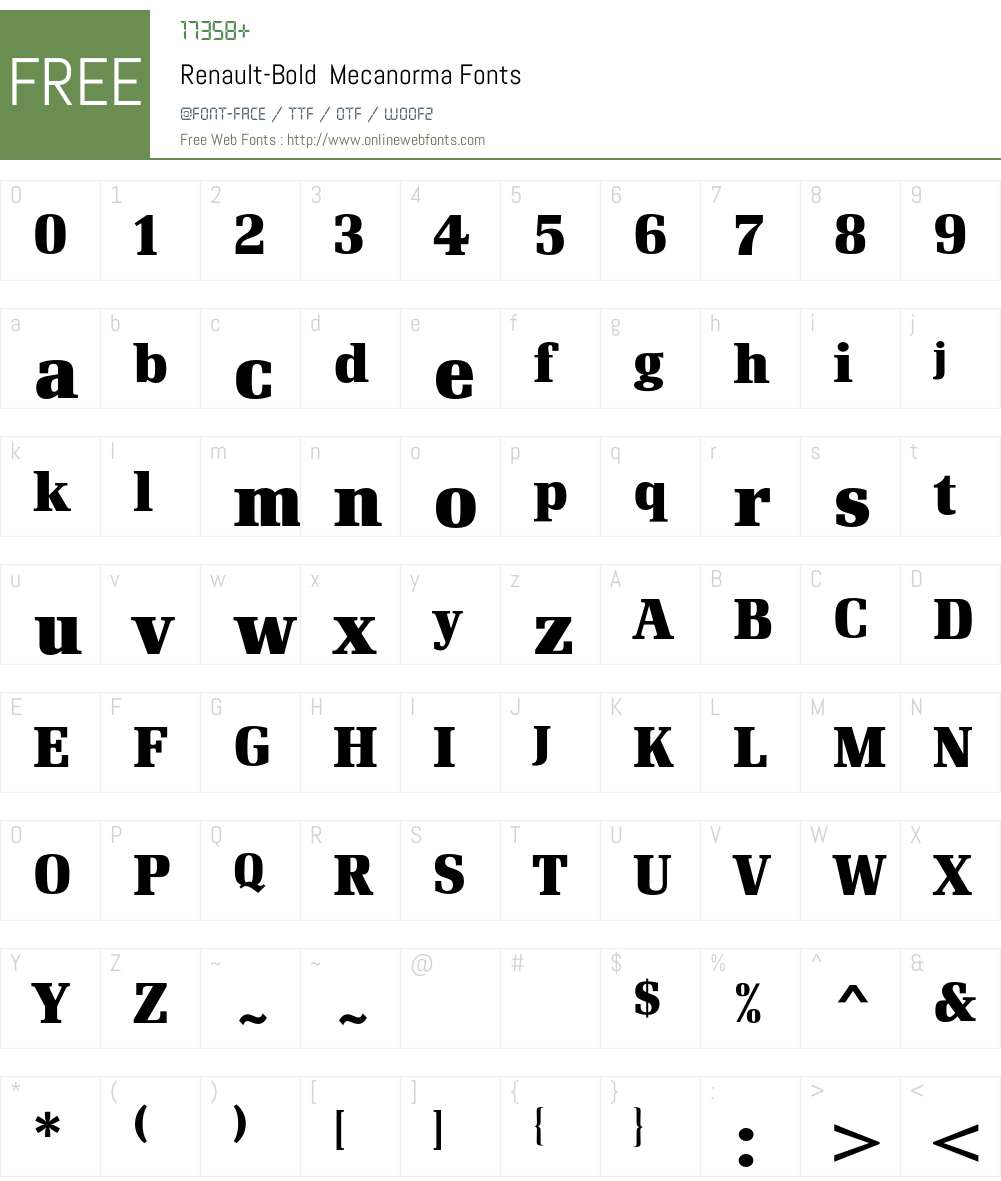 Renault Font Screenshots