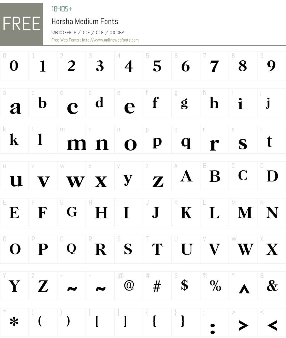 Horsha Font Screenshots