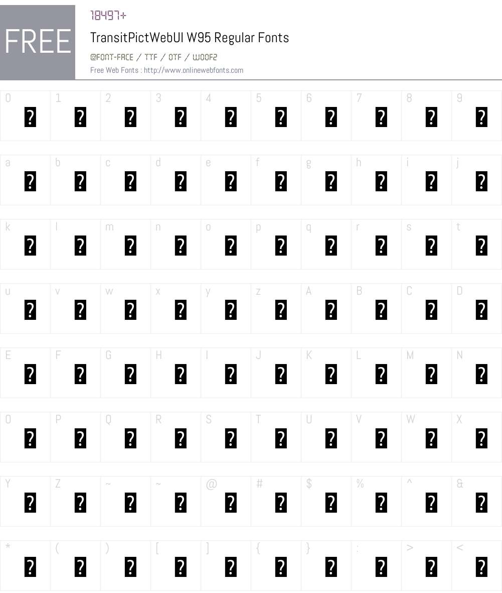 TransitPictWebUIW95-Regular Font Screenshots