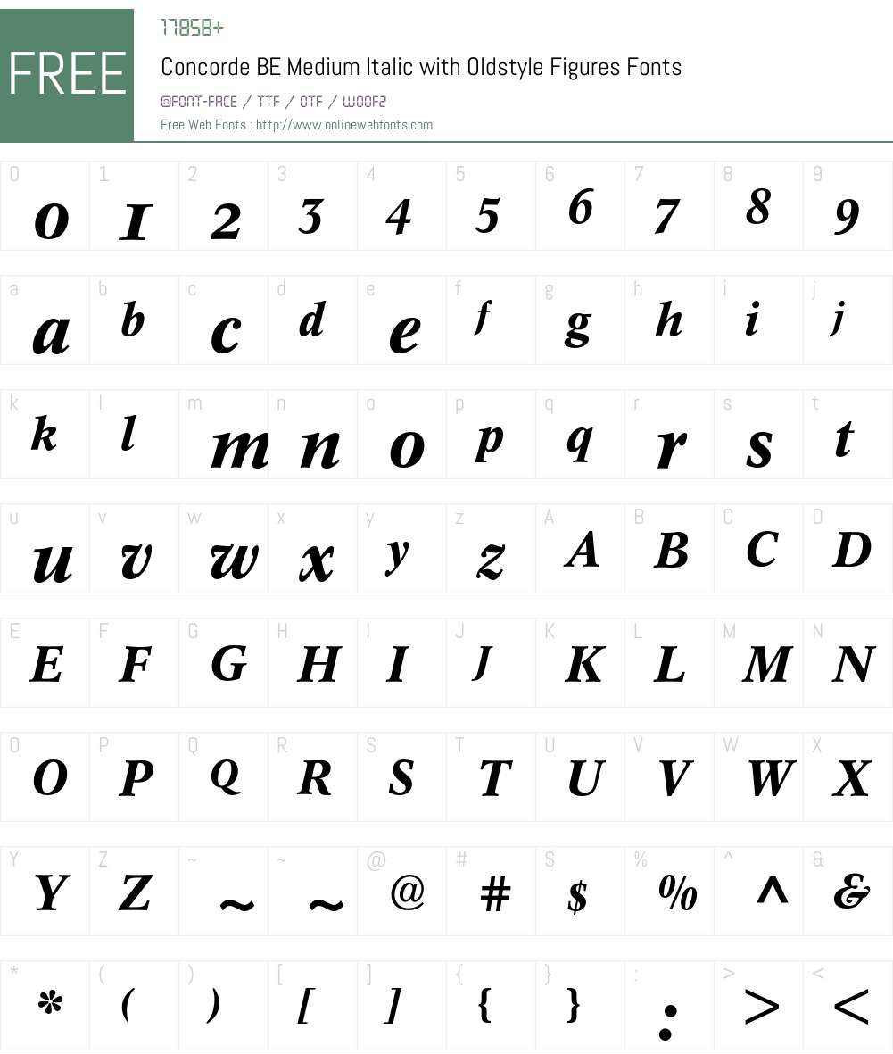 Concorde BE Font Screenshots