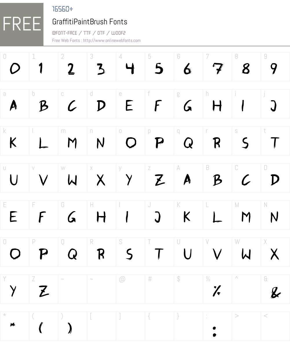 GraffitiPaintBrush Font Screenshots