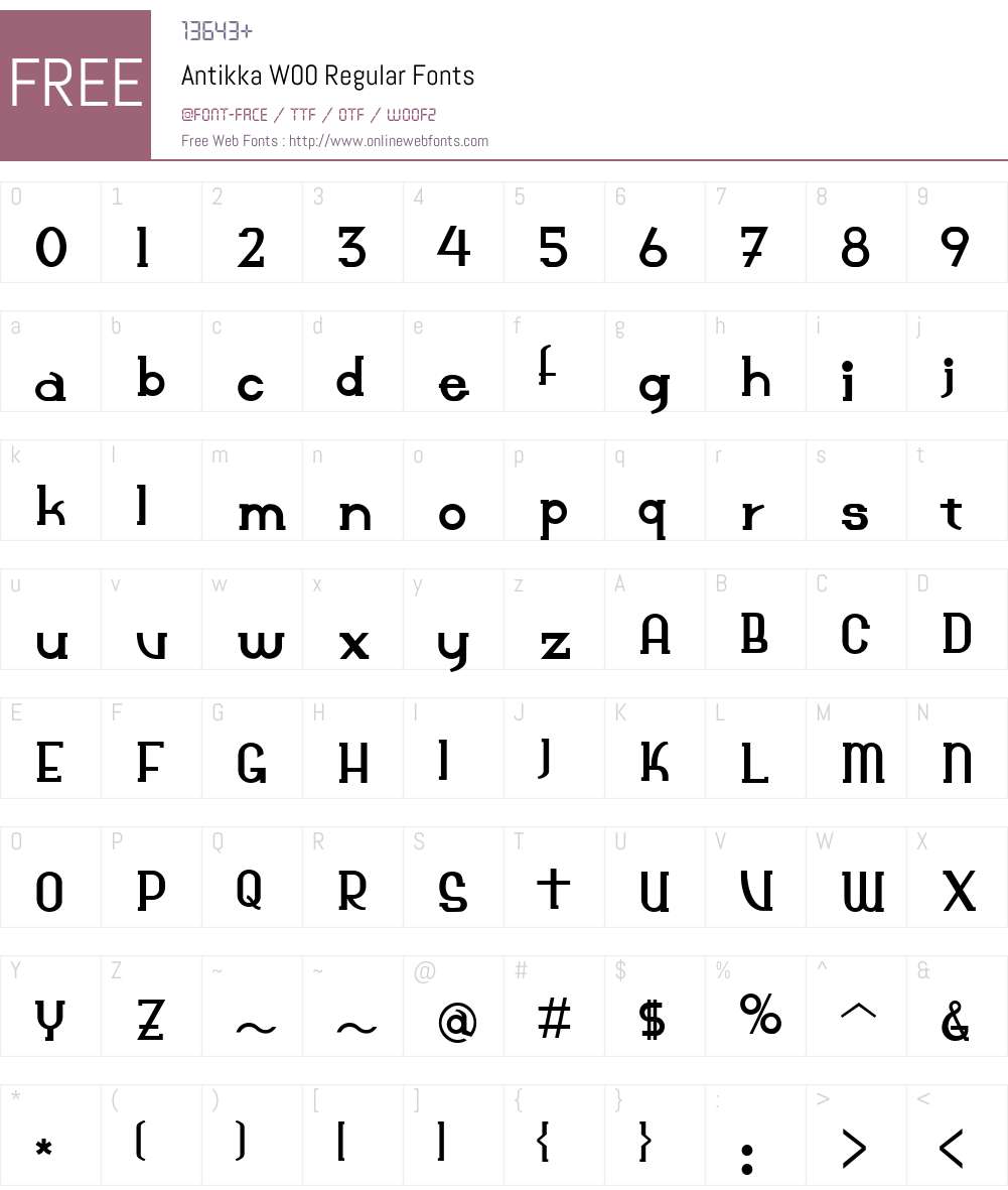 AntikkaW00-Regular Font Screenshots