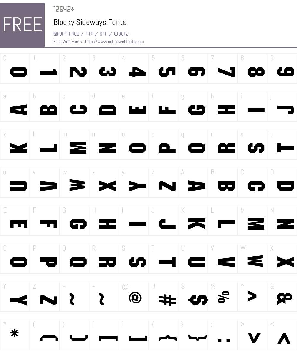 Blocky Sideways Font Screenshots