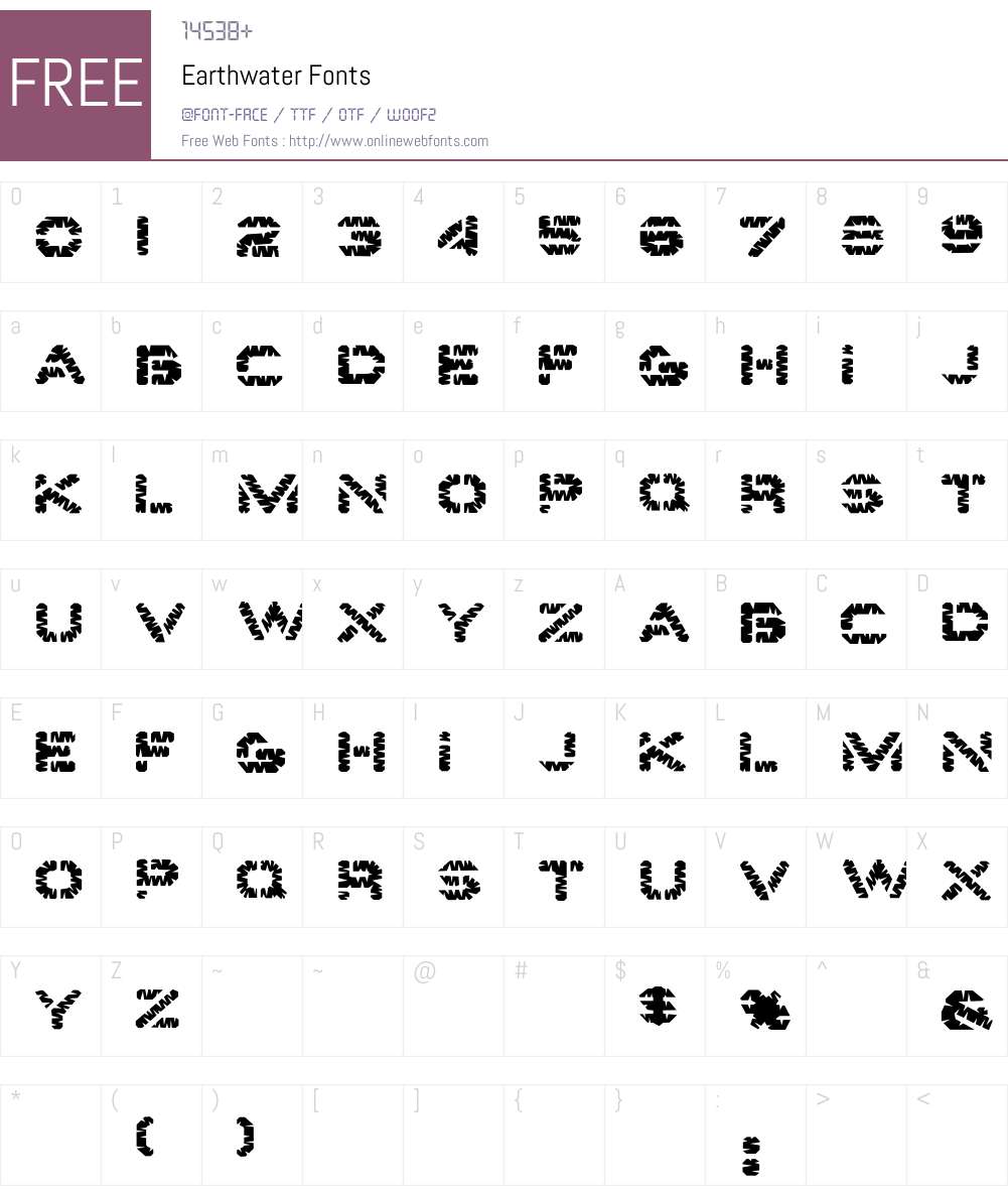 Earthwater Font Screenshots