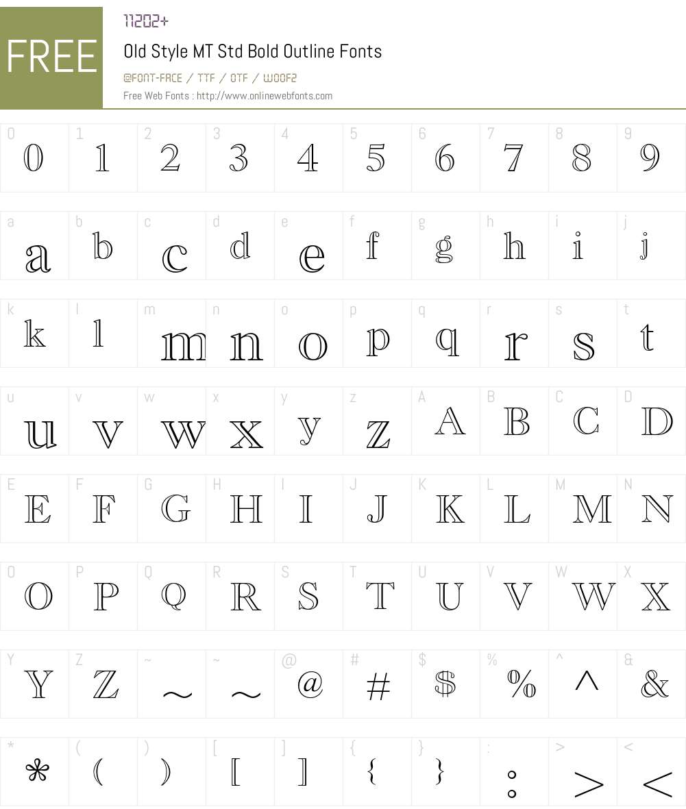 Old Style MT Std Font Screenshots