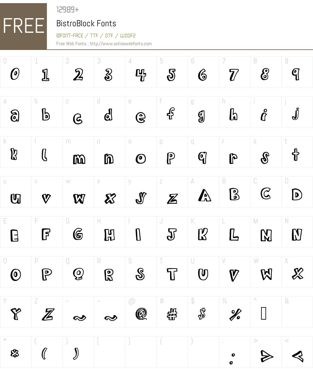 BistroBlock Font Screenshots