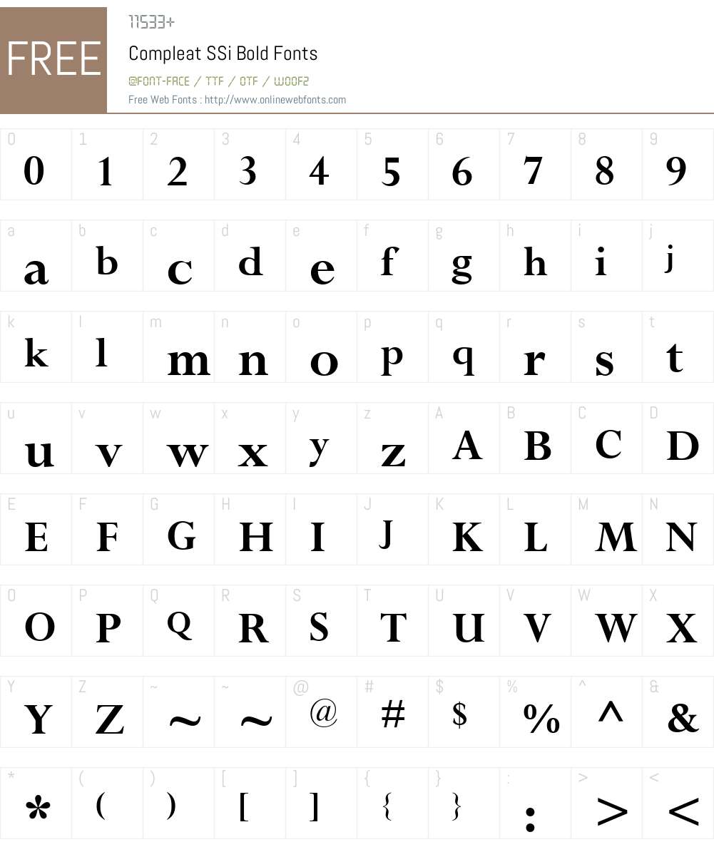 Compleat SSi Font Screenshots