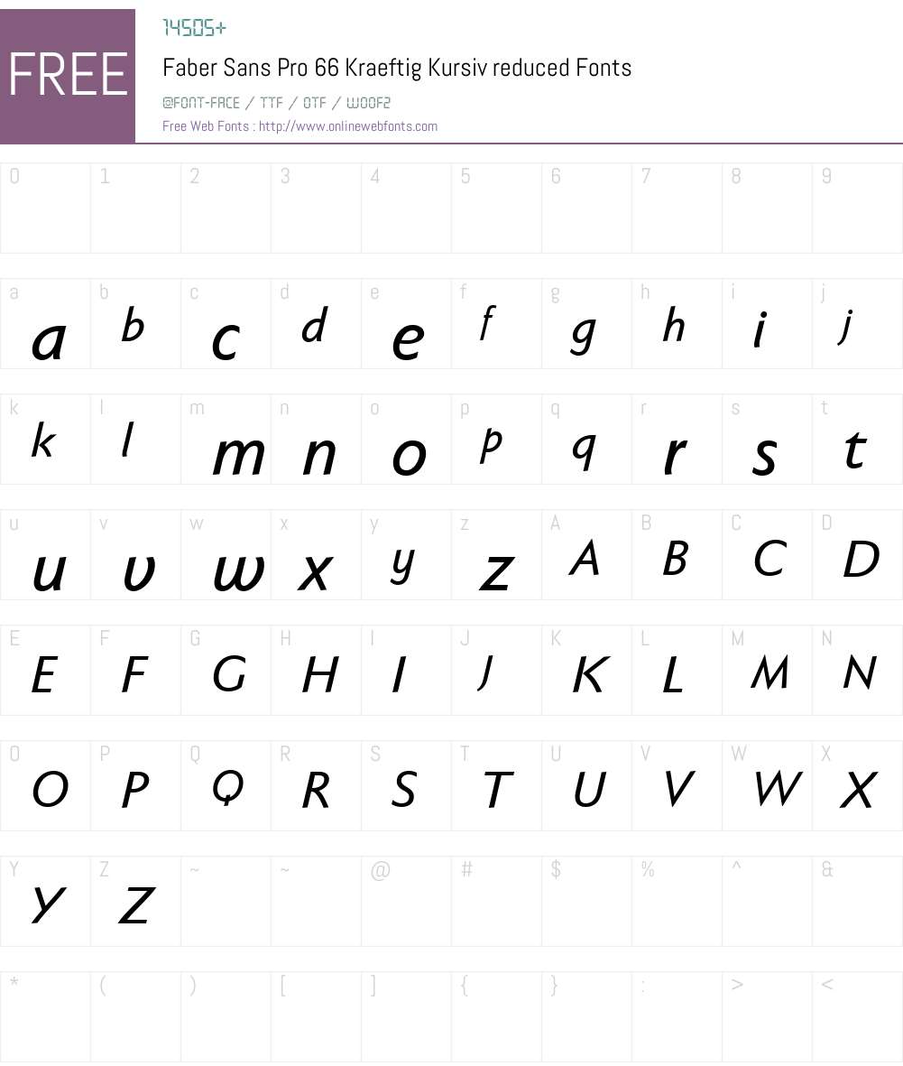 Faber Sans Pro reduced Font Screenshots
