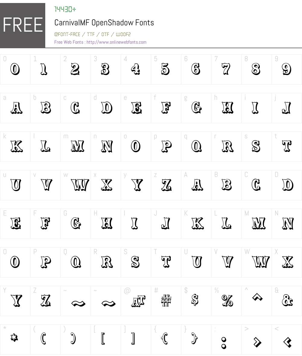 CarnivalMF Font Screenshots
