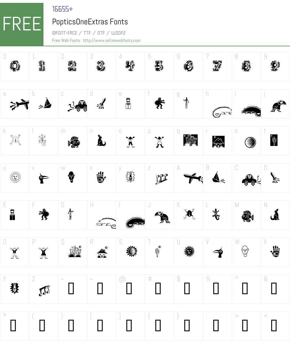 PopticsOneExtras Font Screenshots