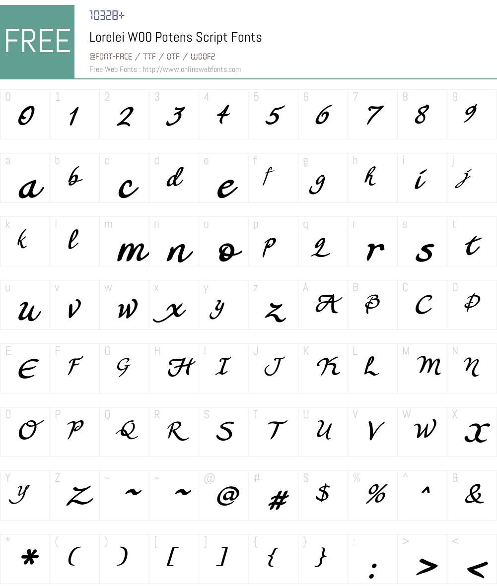 Lorelei Potens Script Font Screenshots
