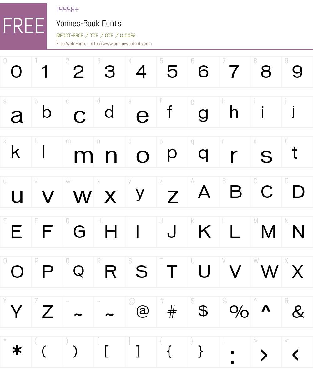 Vonnes Font Screenshots