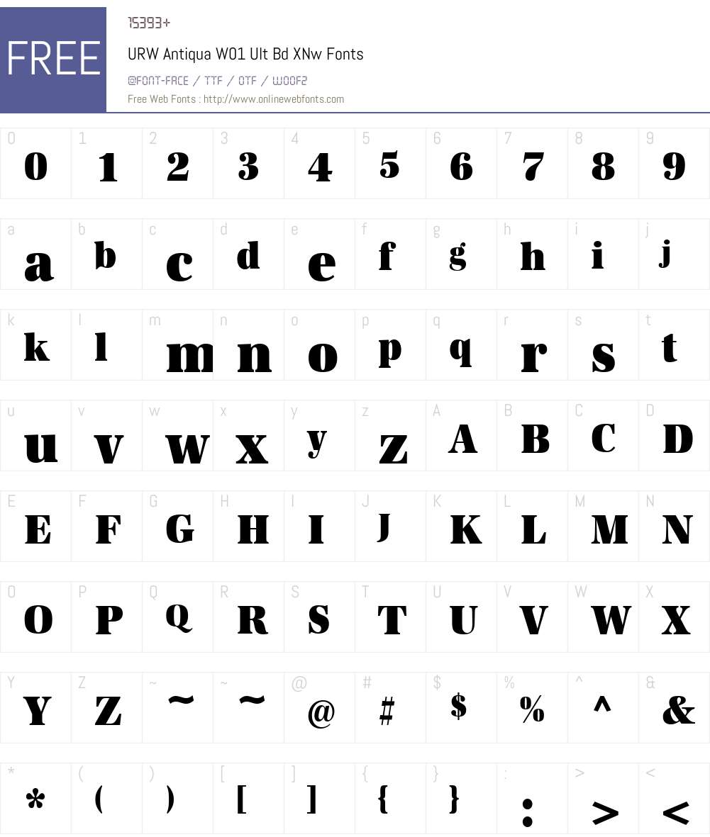 URWAntiquaW01-UltBdXNw Font Screenshots