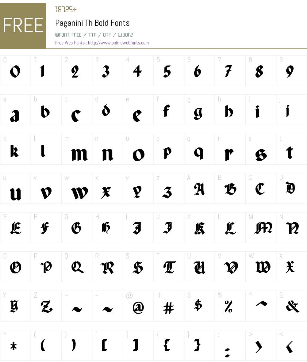 Paganini Th Bold Font Screenshots