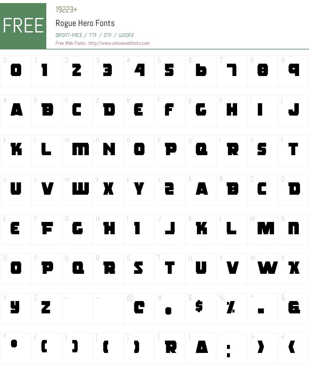 Rogue Hero Font Screenshots