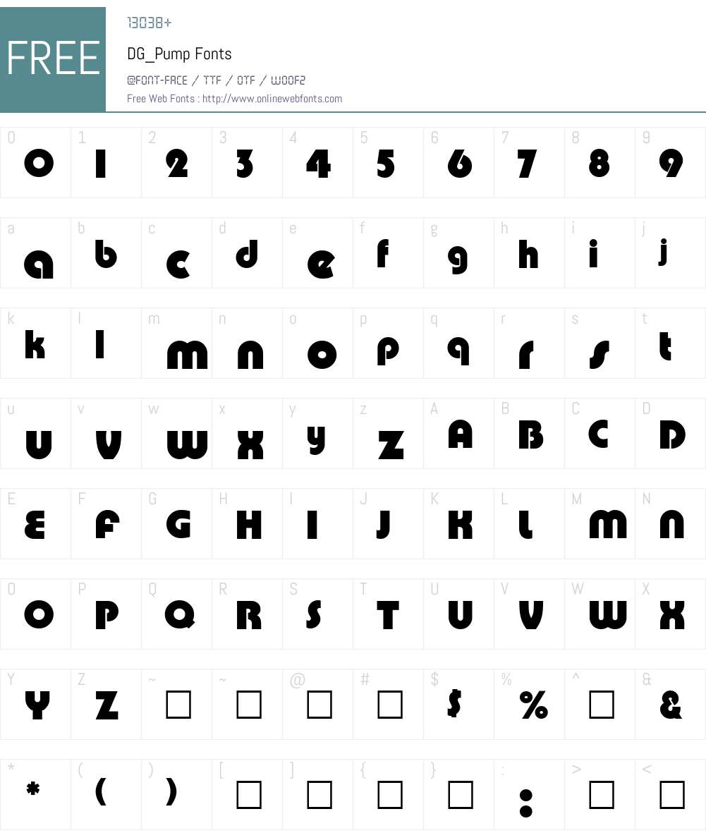 DG_Pump Font Screenshots
