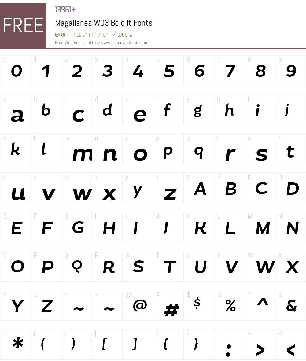 MagallanesW03-BoldIt Font Screenshots