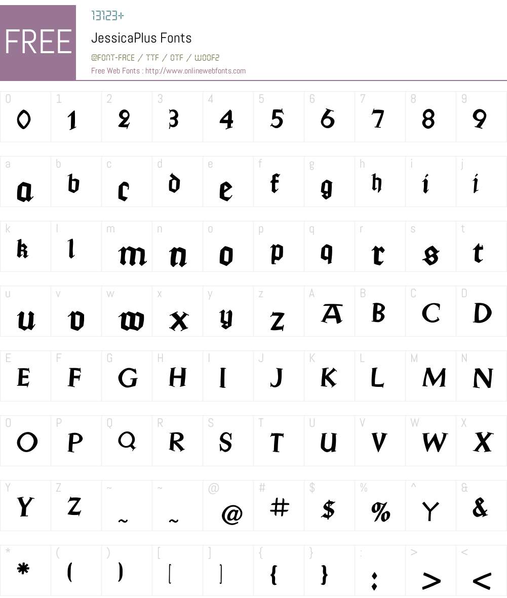 JessicaPlus Font Screenshots