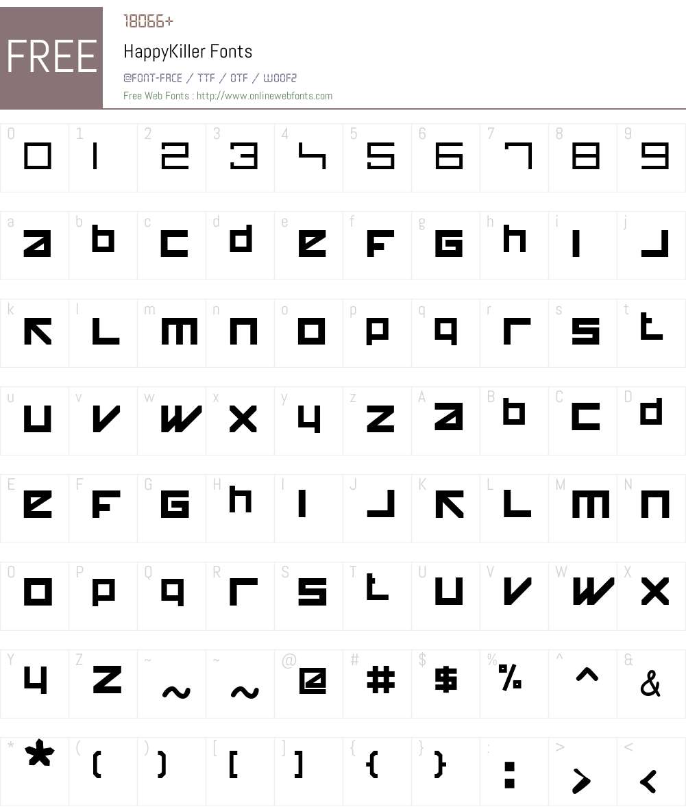 HappyKiller Font Screenshots