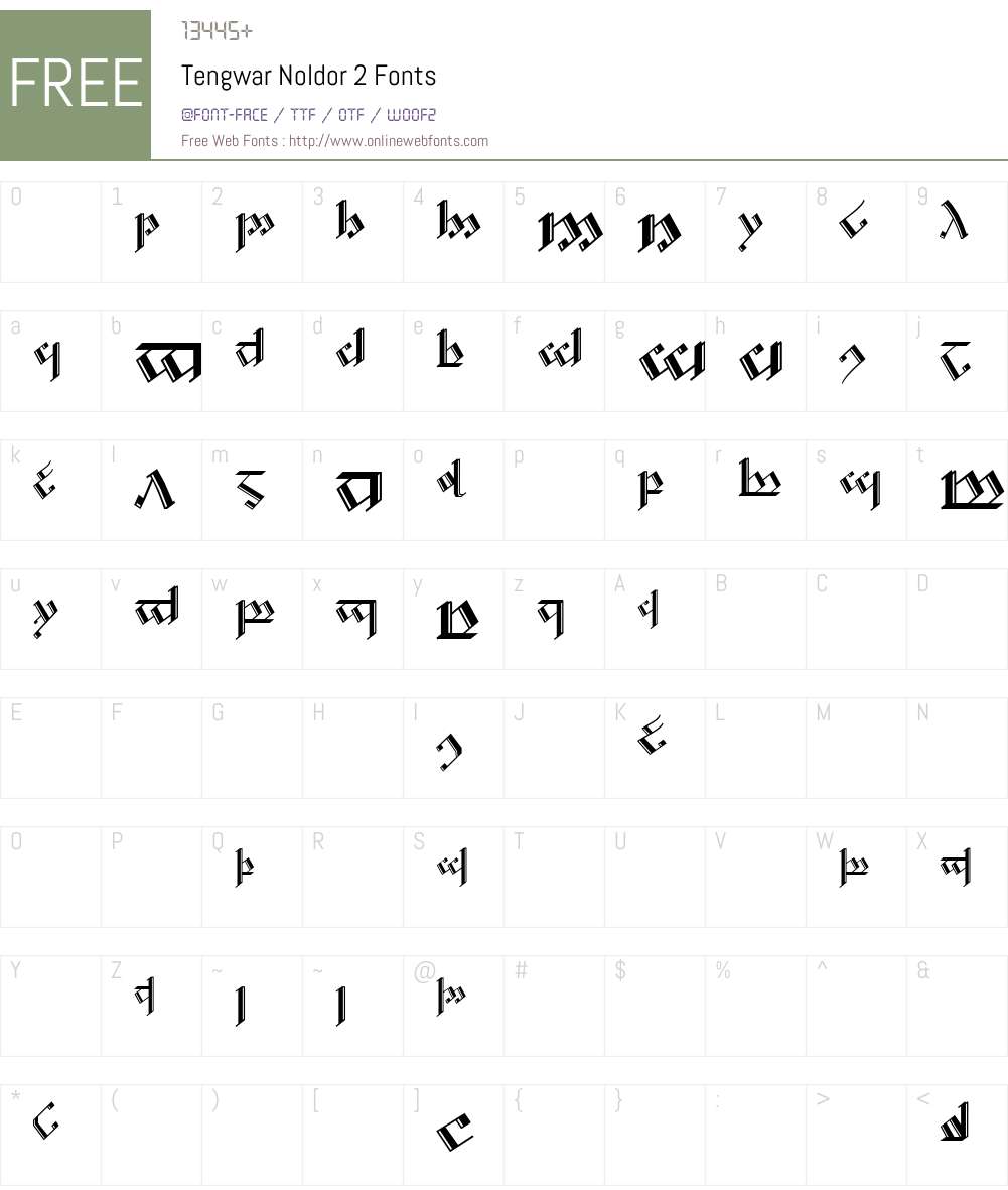 Tengwar Noldor 2 TengwarNoldor2 Fonts Free Download - OnlineWebFonts.COM