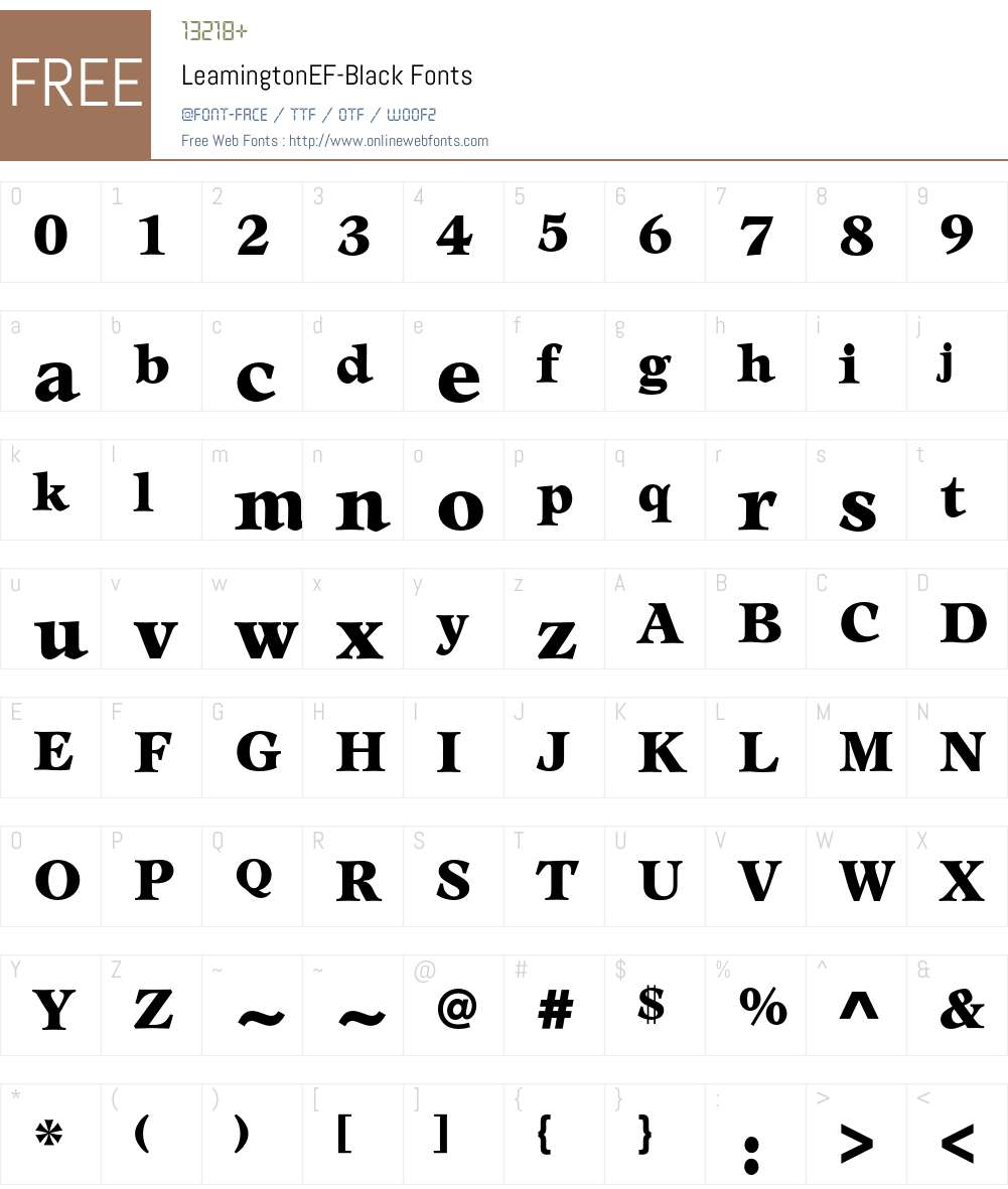 LeamingtonEF Font Screenshots