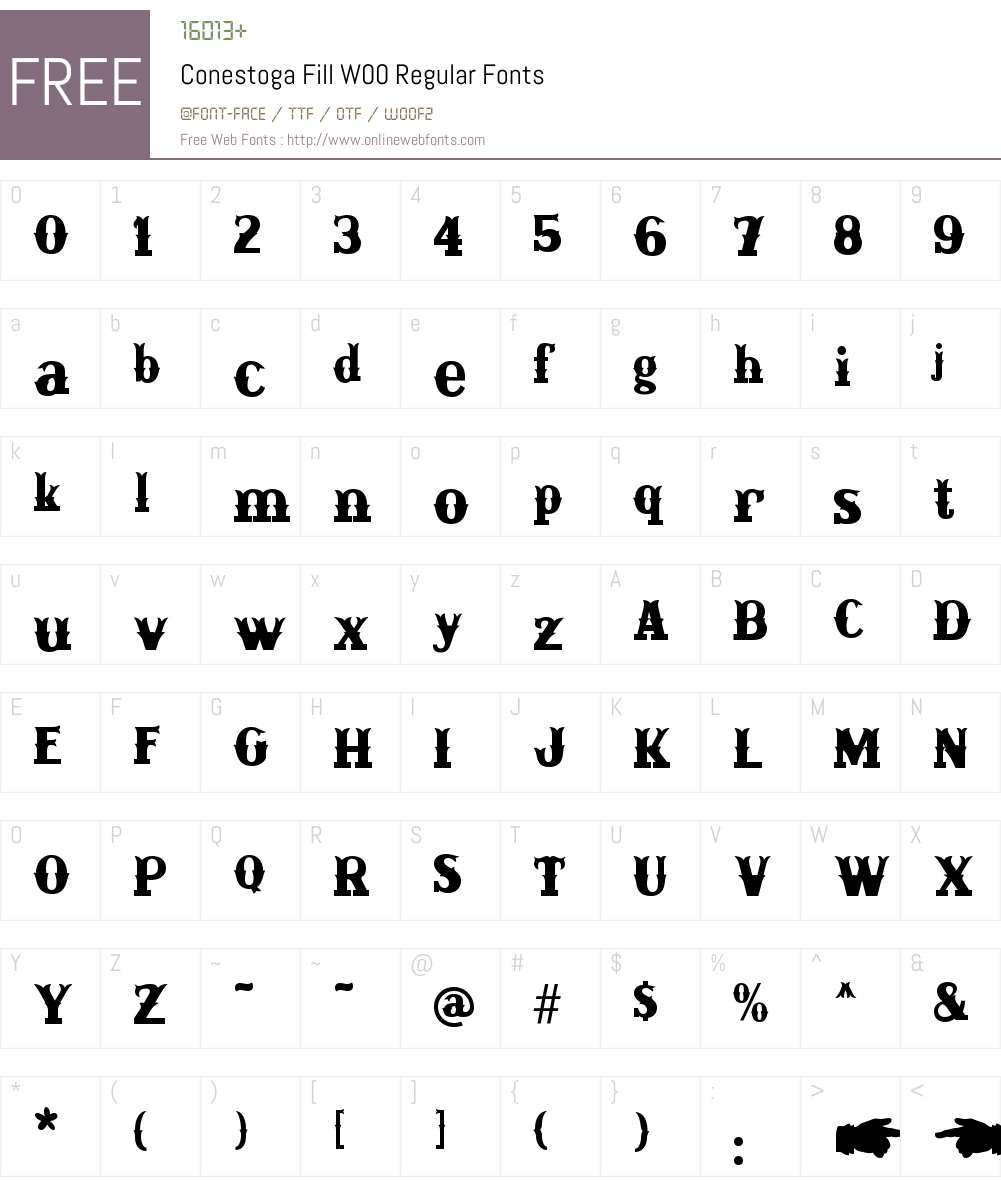 ConestogaFillW00-Regular Font Screenshots