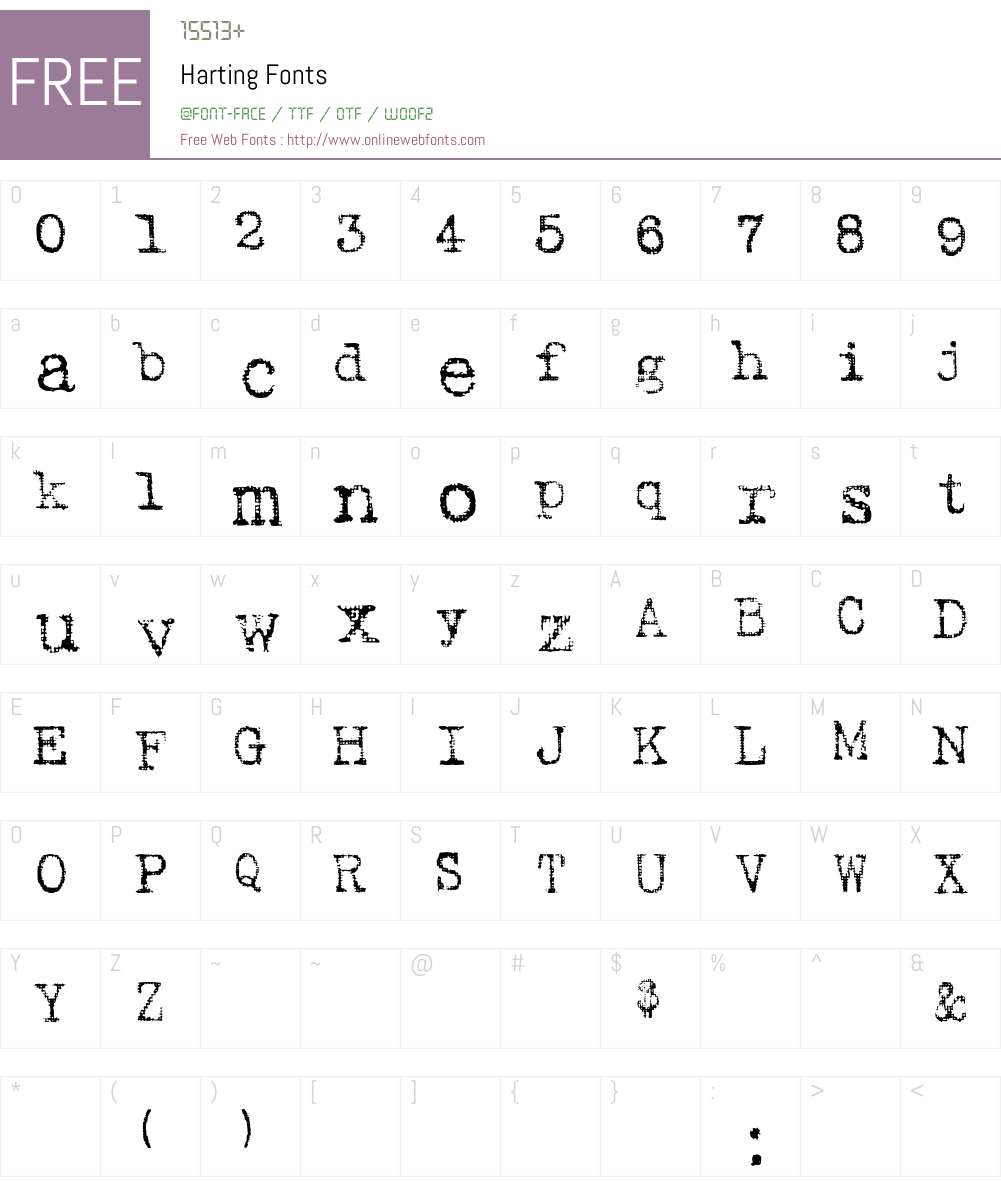 Harting Font Screenshots