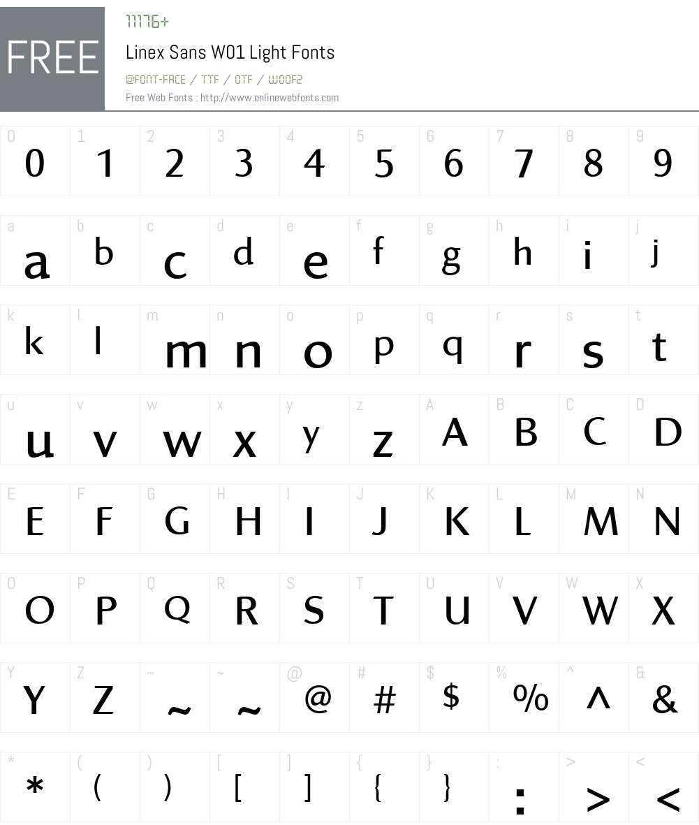 LinexSansW01-Light Font Screenshots