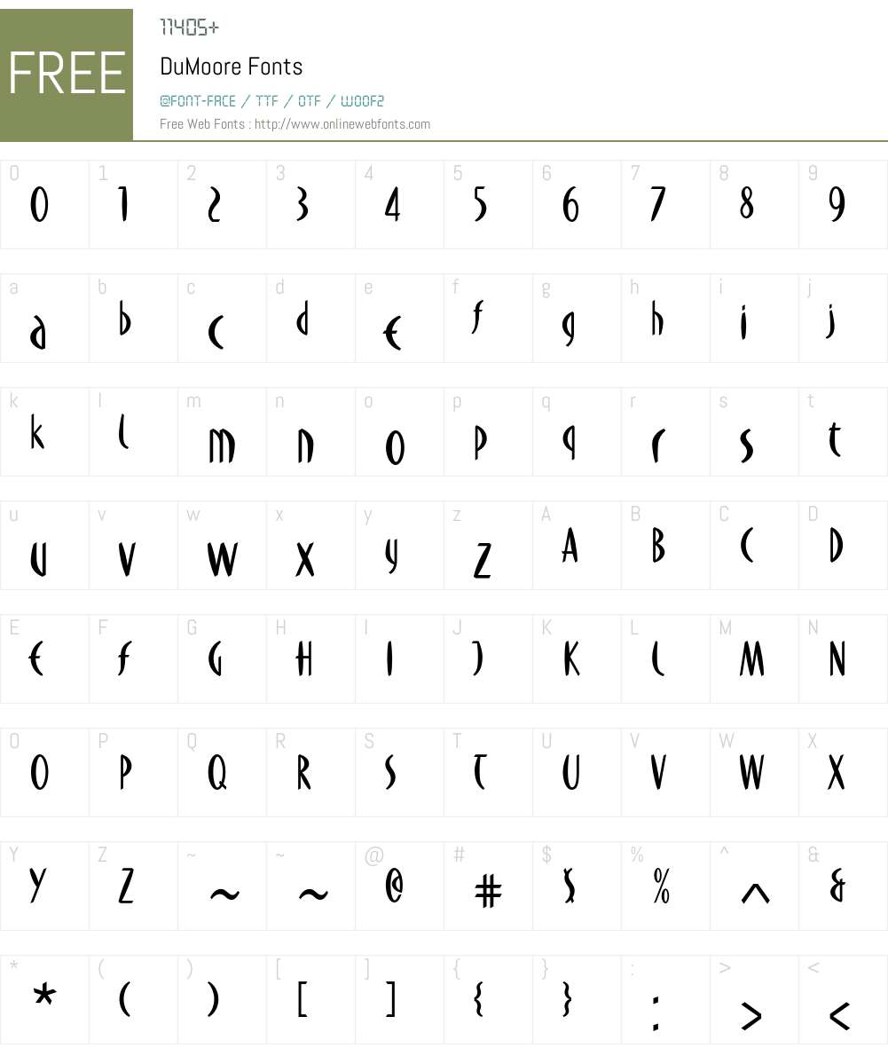 DuMoore Font Screenshots