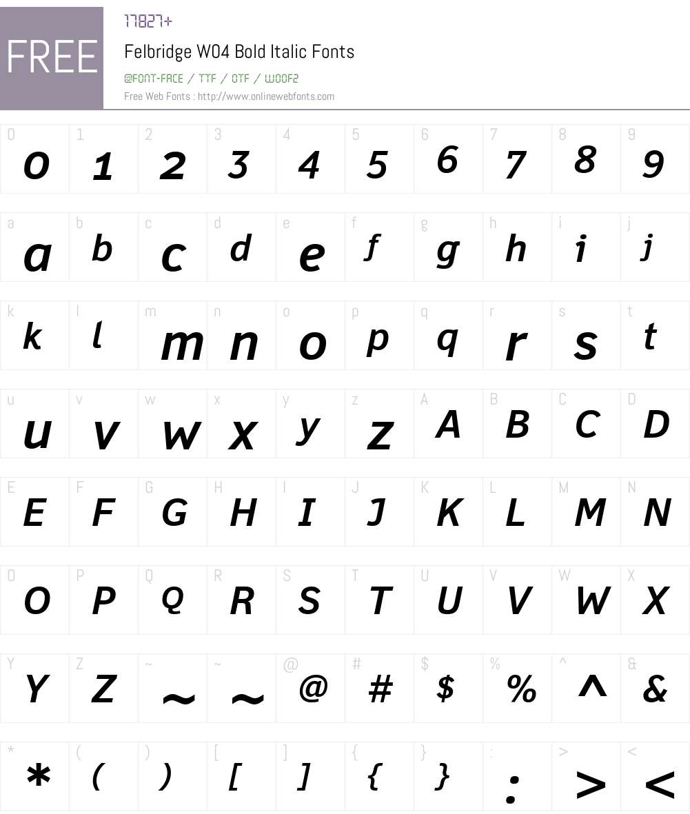 Felbridge Font Screenshots