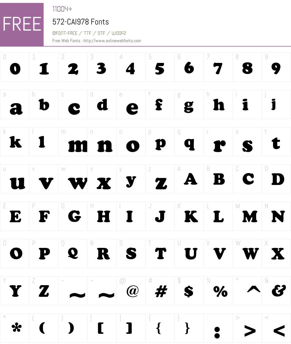 572-CAI978 Font Screenshots