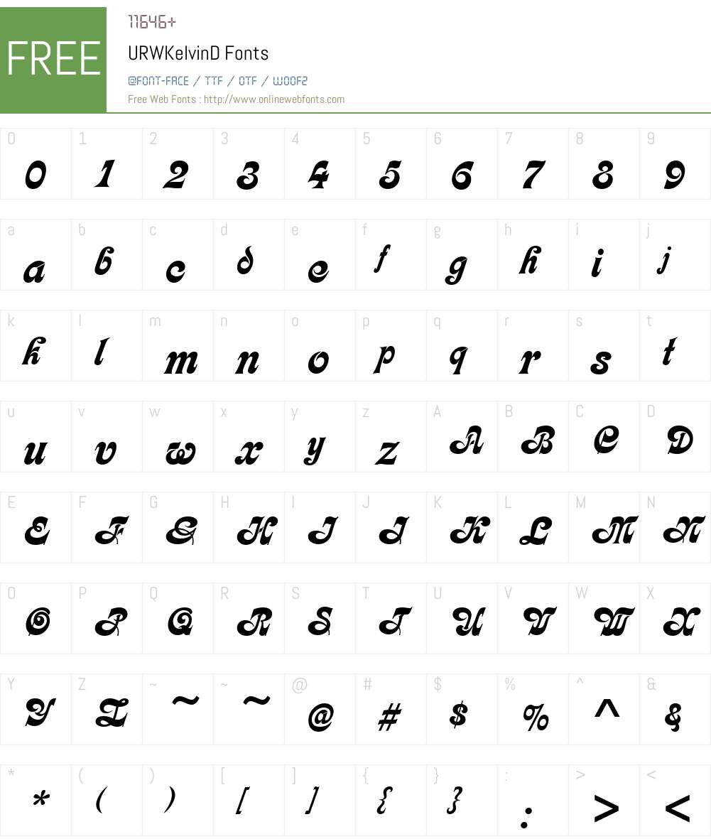 URWKelvinD Font Screenshots