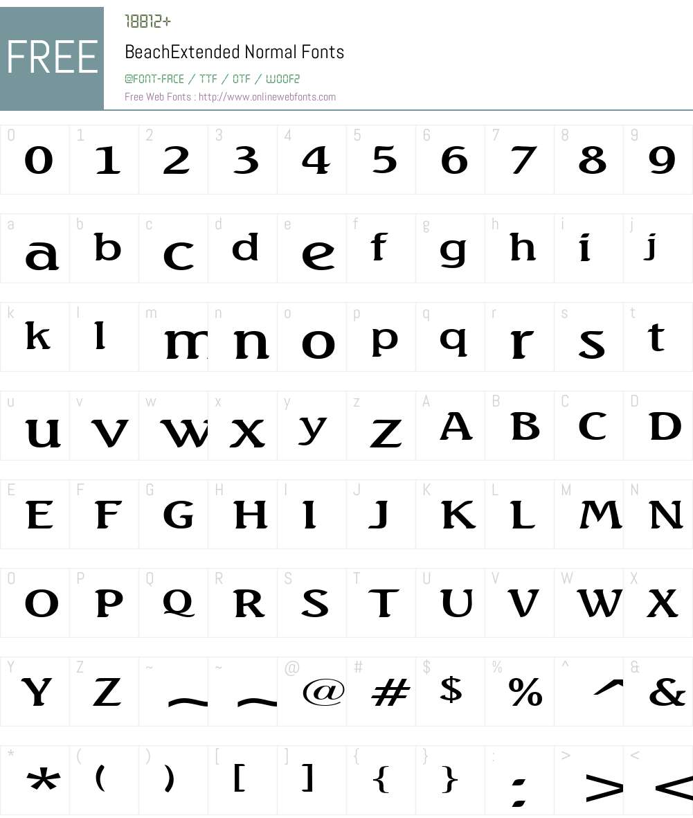 BeachExtended Font Screenshots
