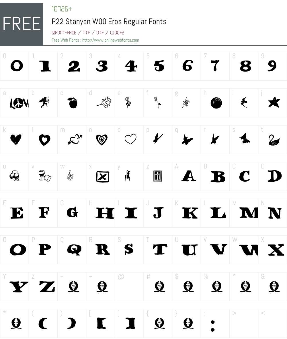 P22StanyanW00-ErosRegular Font Screenshots
