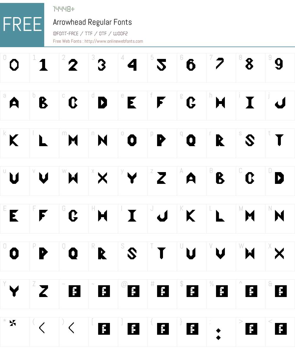 Arrowhead Font Screenshots