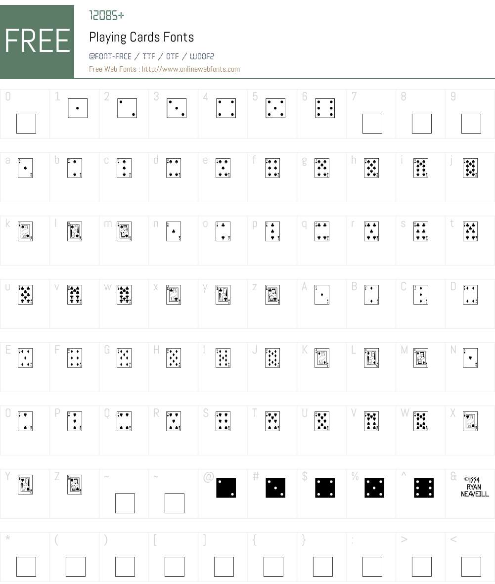 Playing Cards Font Screenshots