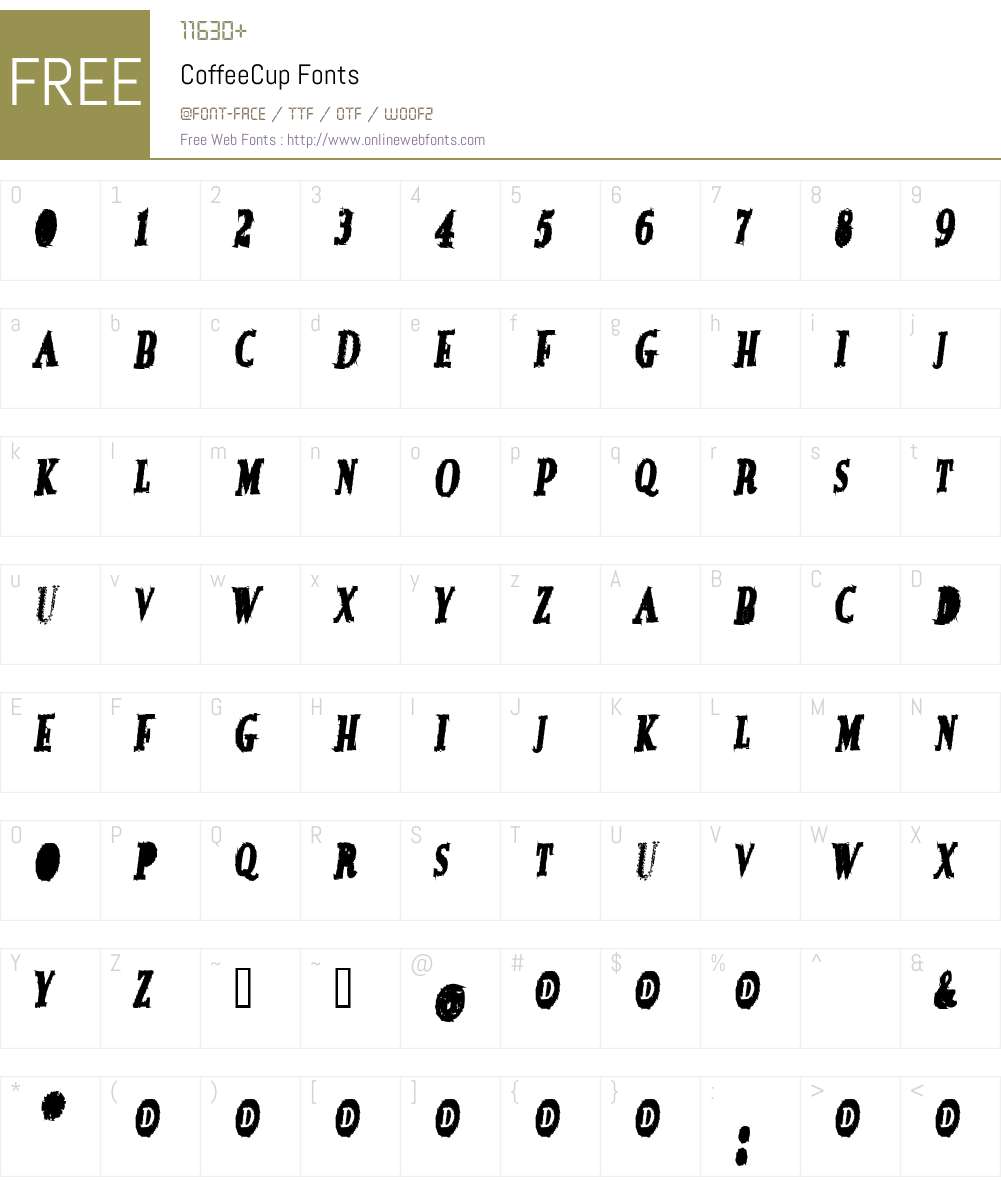 CoffeeCup Font Screenshots