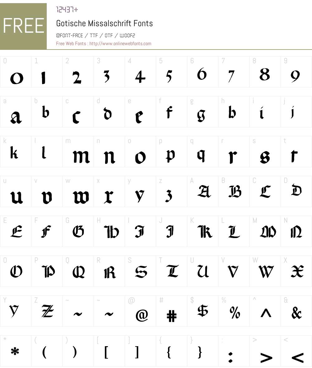 Gotische Missalschrift Font Screenshots