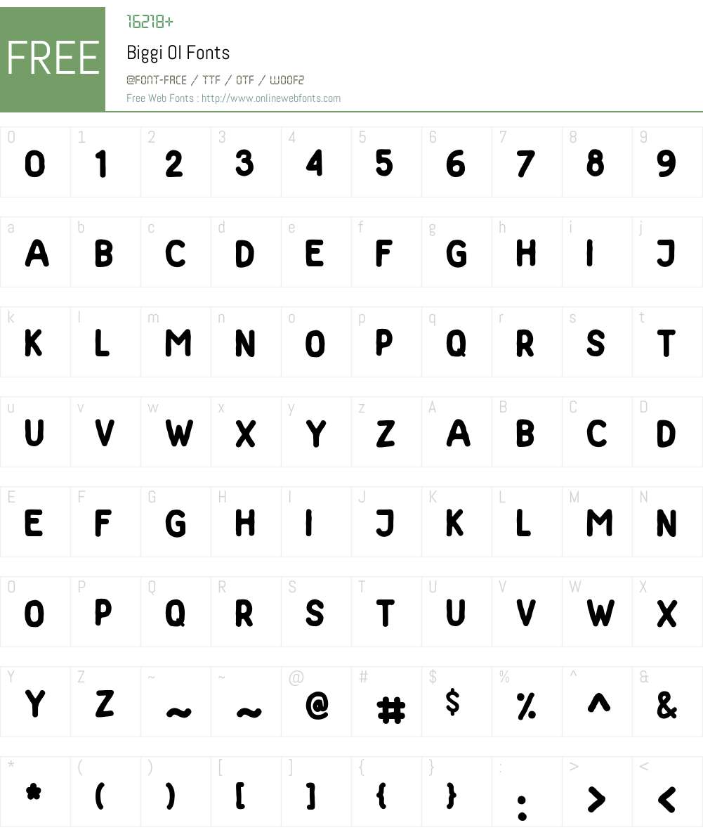 Biggi Ol Font Screenshots