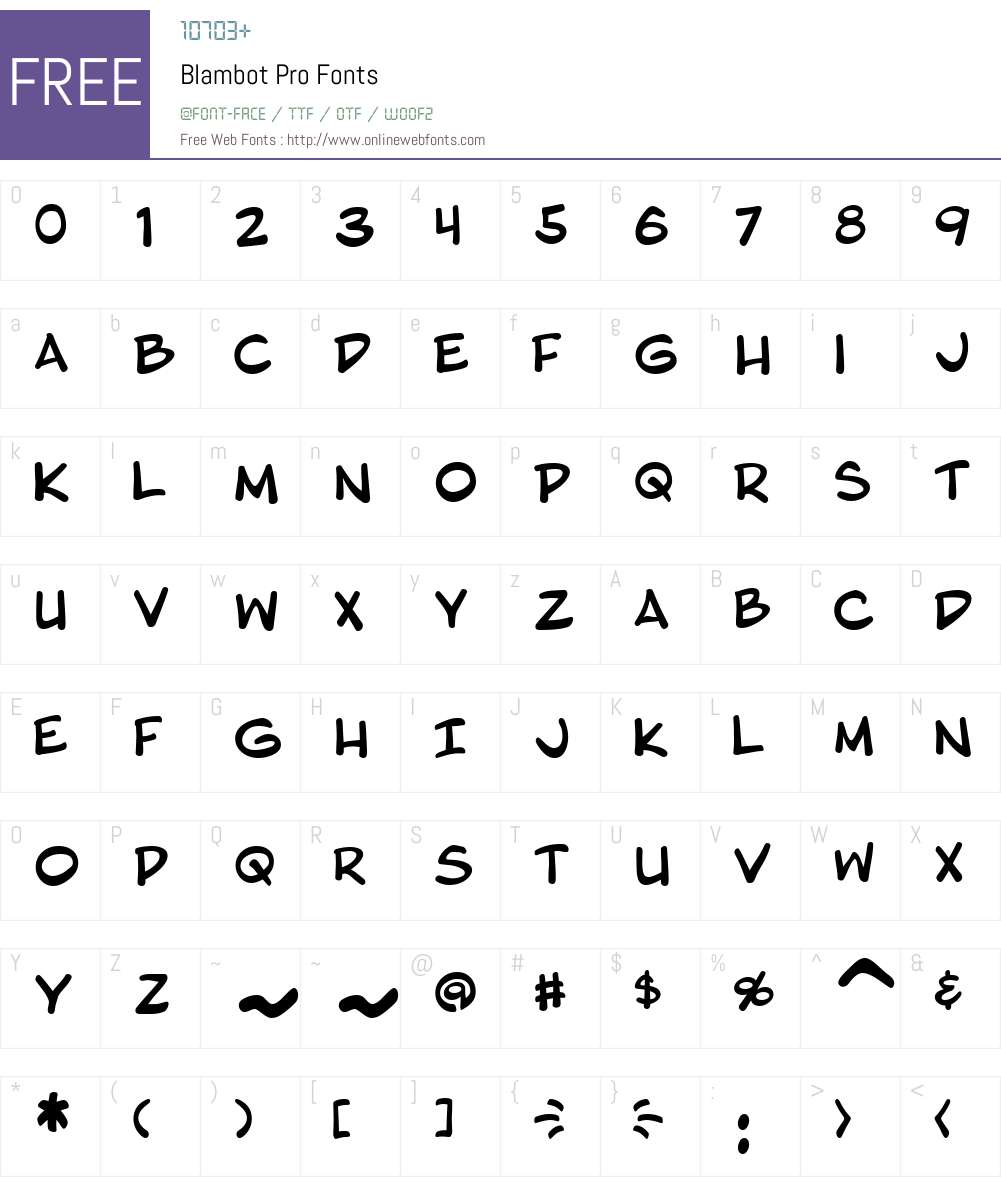 Blambot Pro Font Screenshots