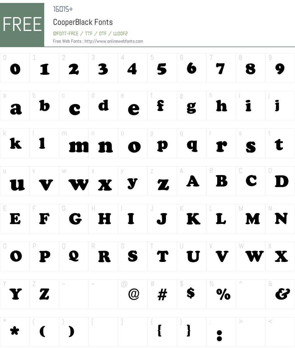 CooperBlack Font Screenshots